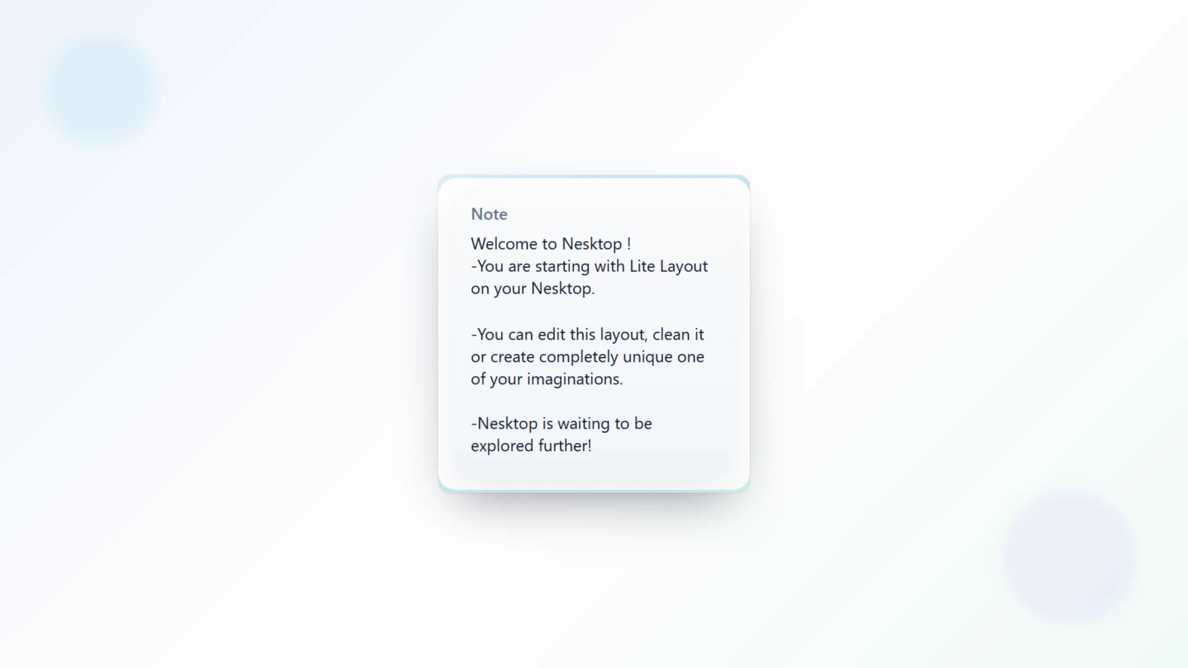A real Nesktop note widget on the desktop canvas