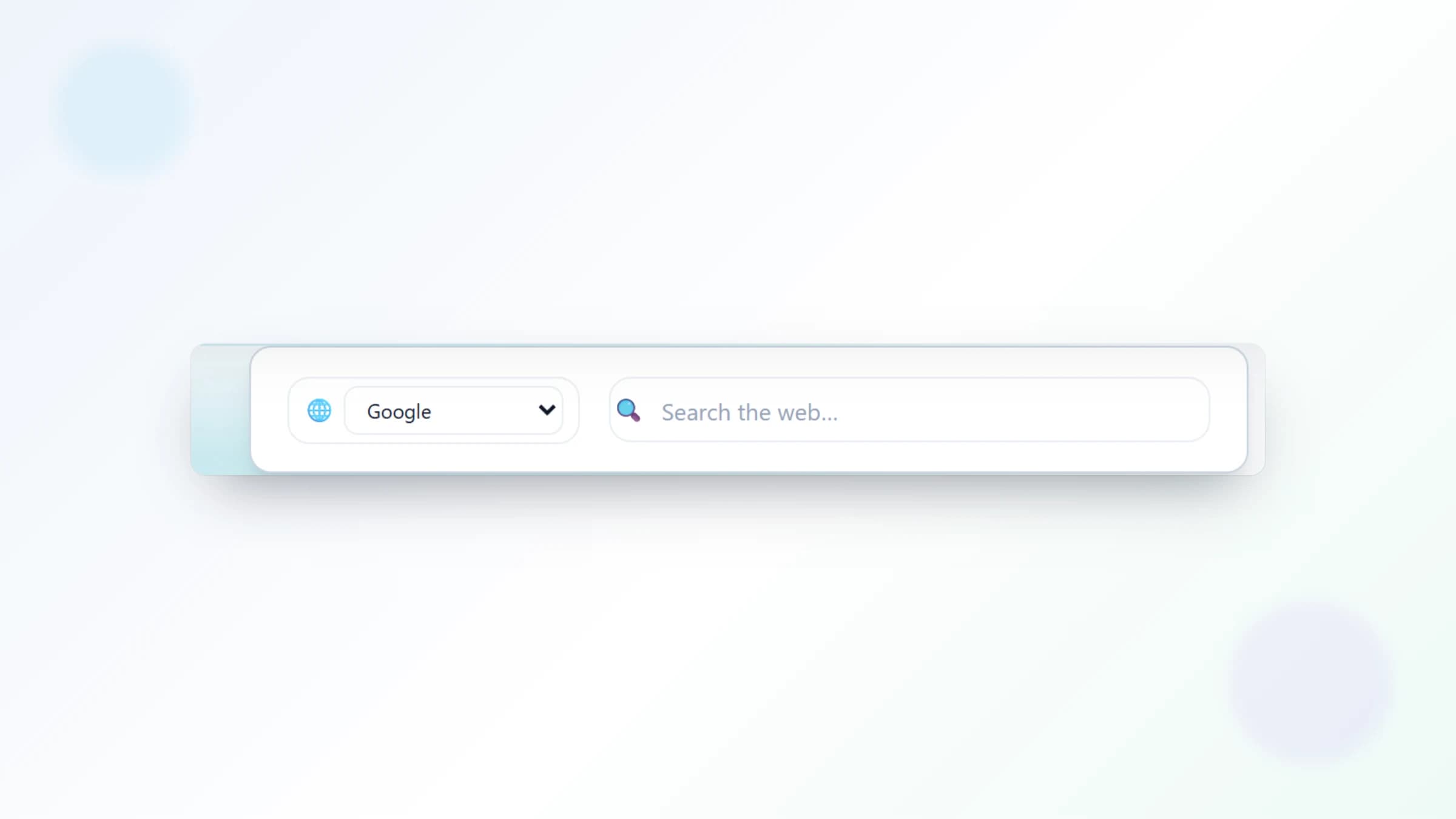The Nesktop search widget with its built-in search-engine selector
