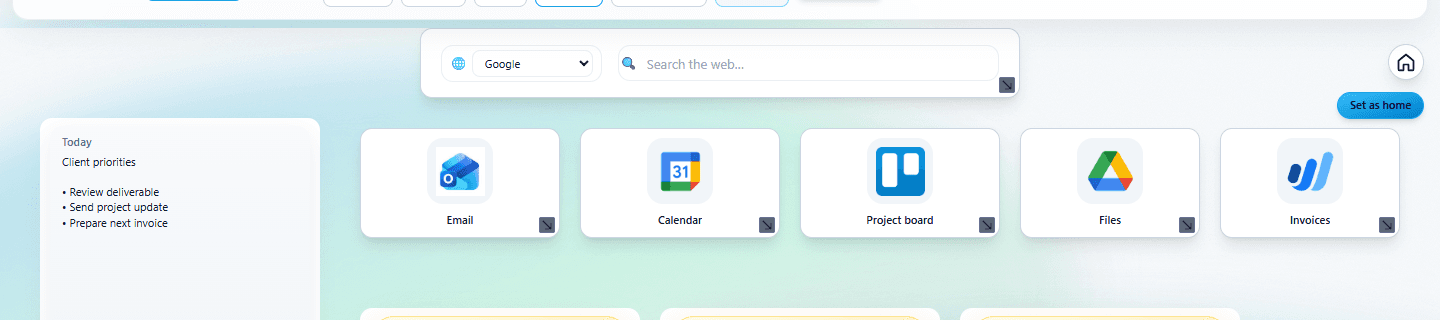 A real NESKTOP workspace for organizing client work