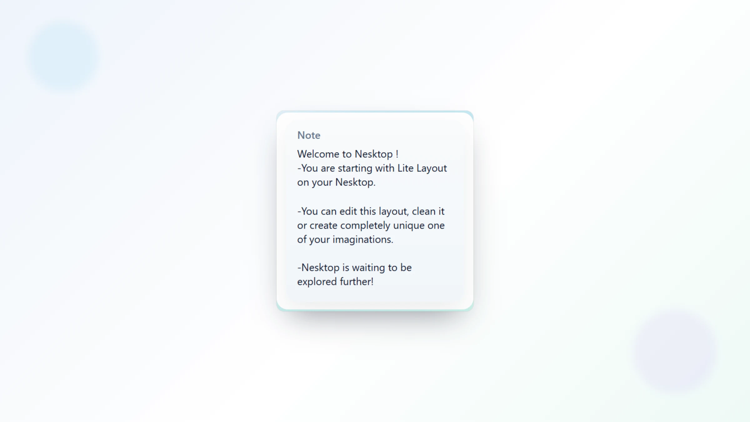 A real Nesktop note widget on the desktop canvas