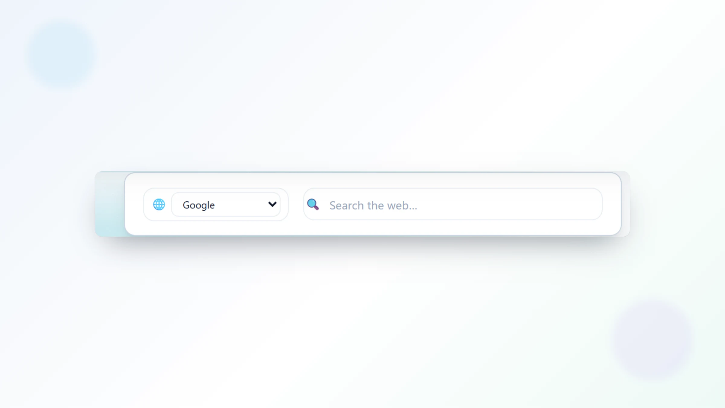 The Nesktop search widget with its built-in search-engine selector
