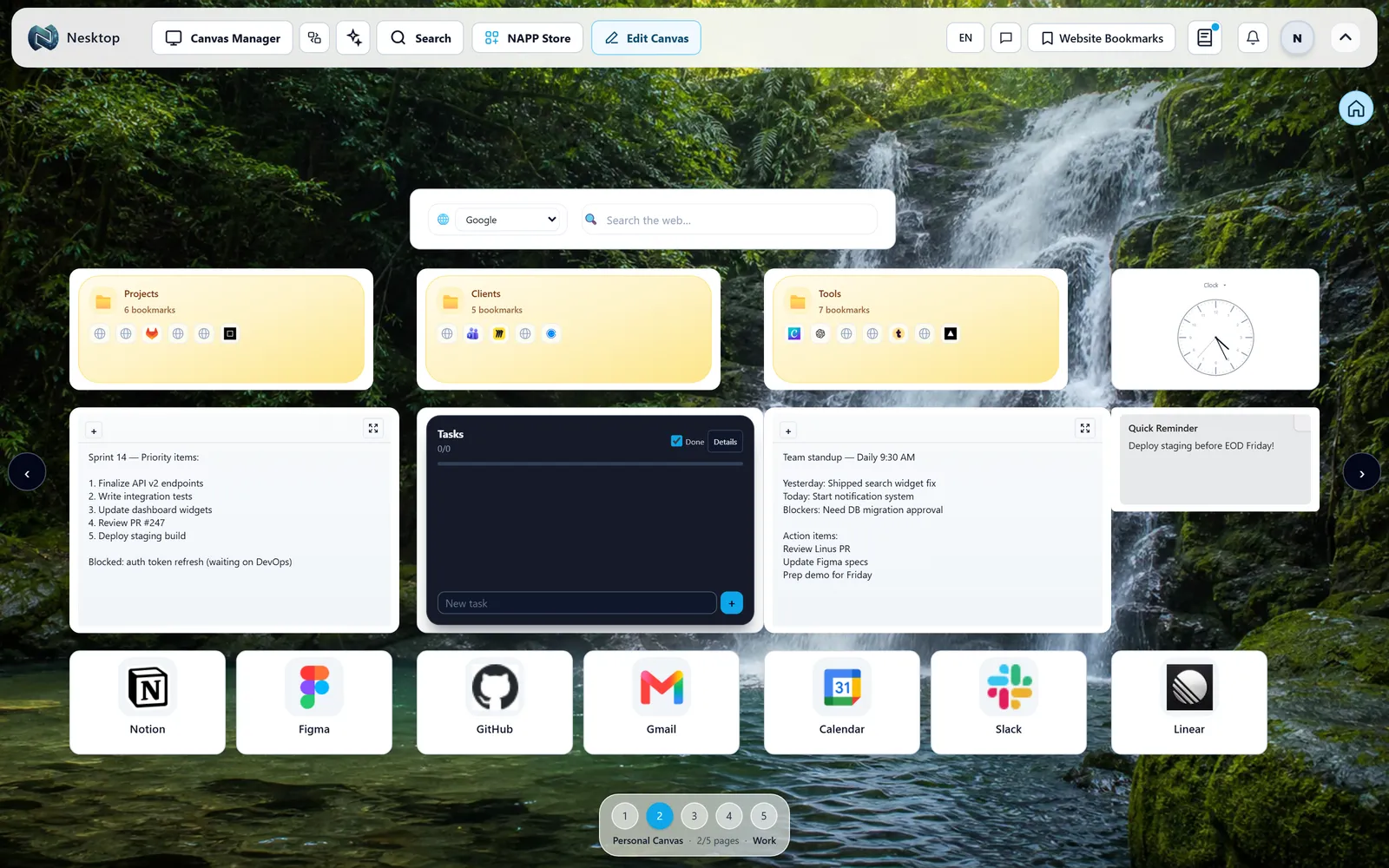 browser extension new tab canvas