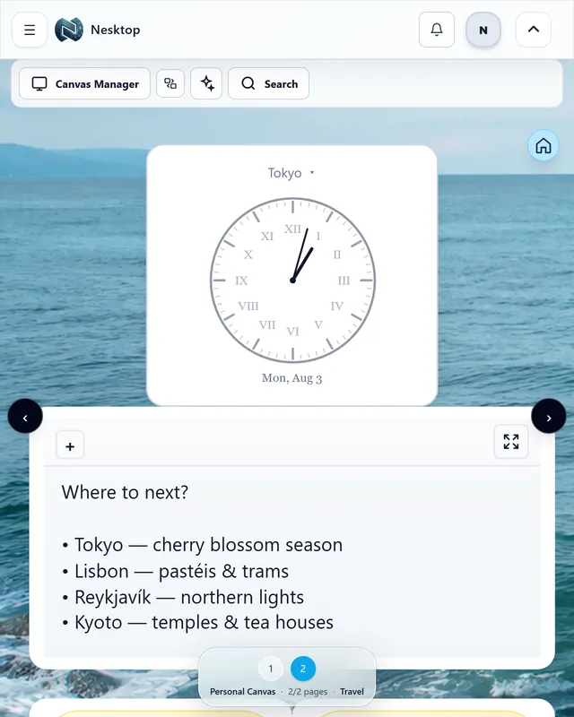 One workspace, shaped for every screen. — tablet